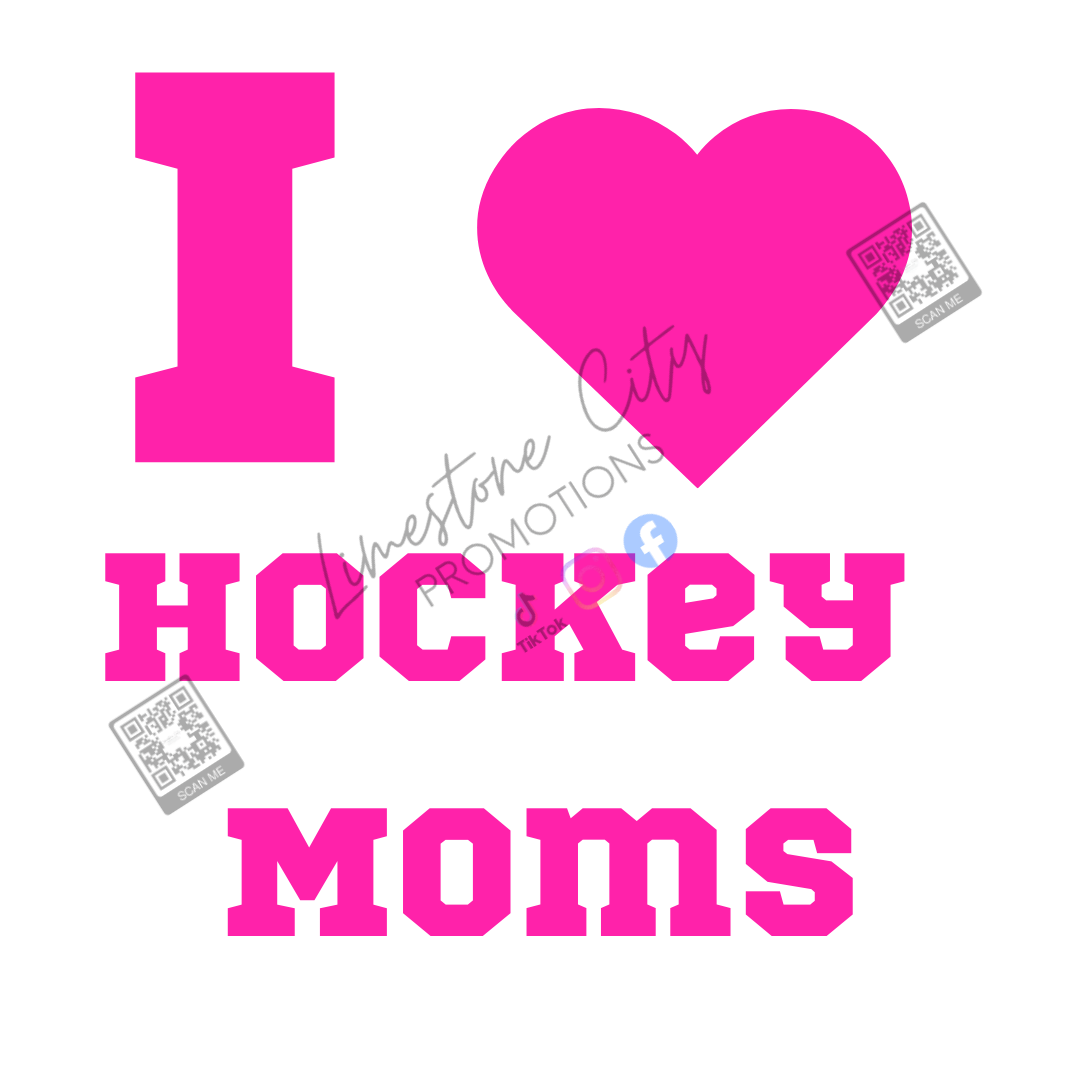 I Love Hockey Moms – Car Decal