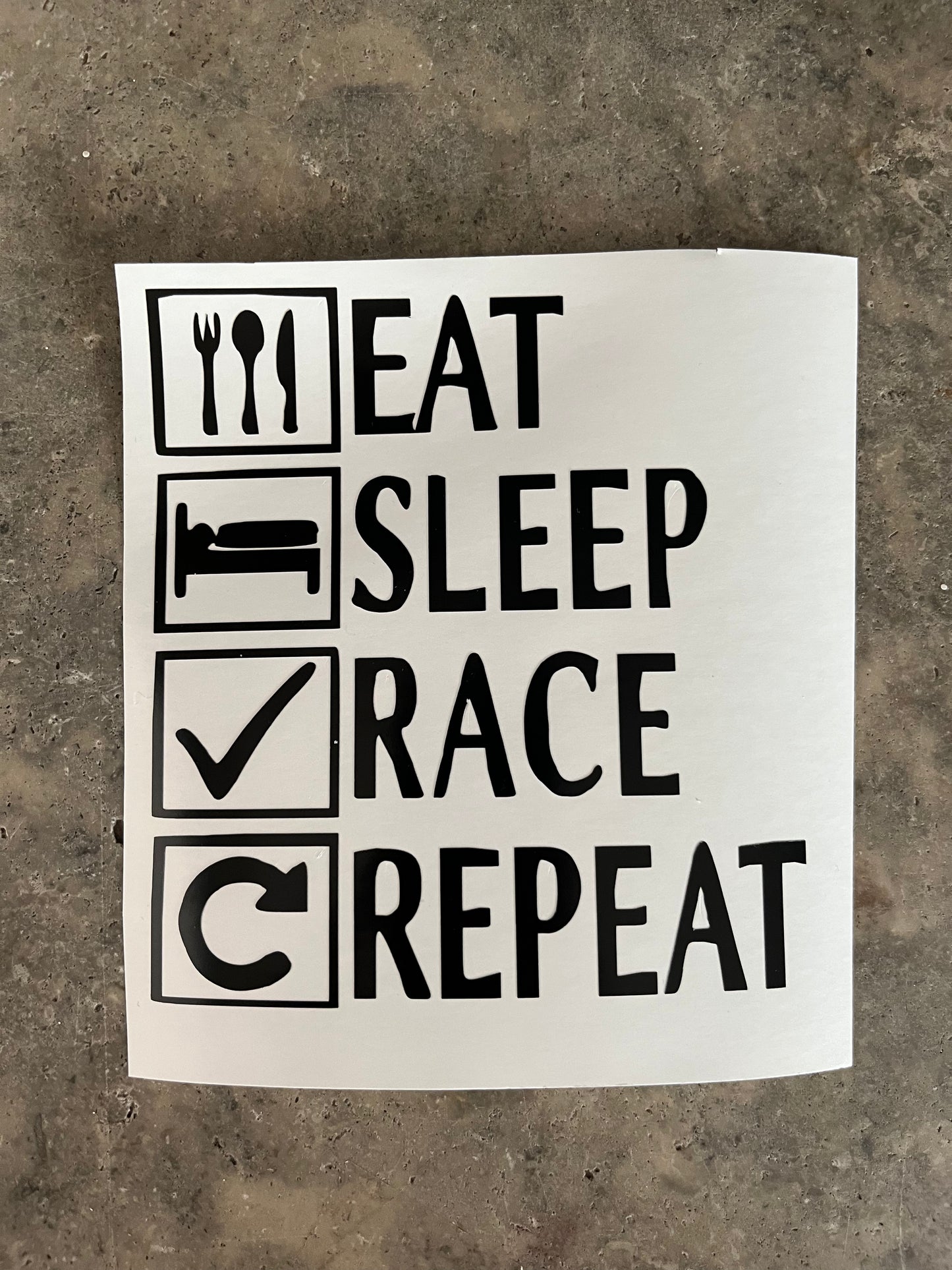 Eat Sleep Race Repeat Car Decal