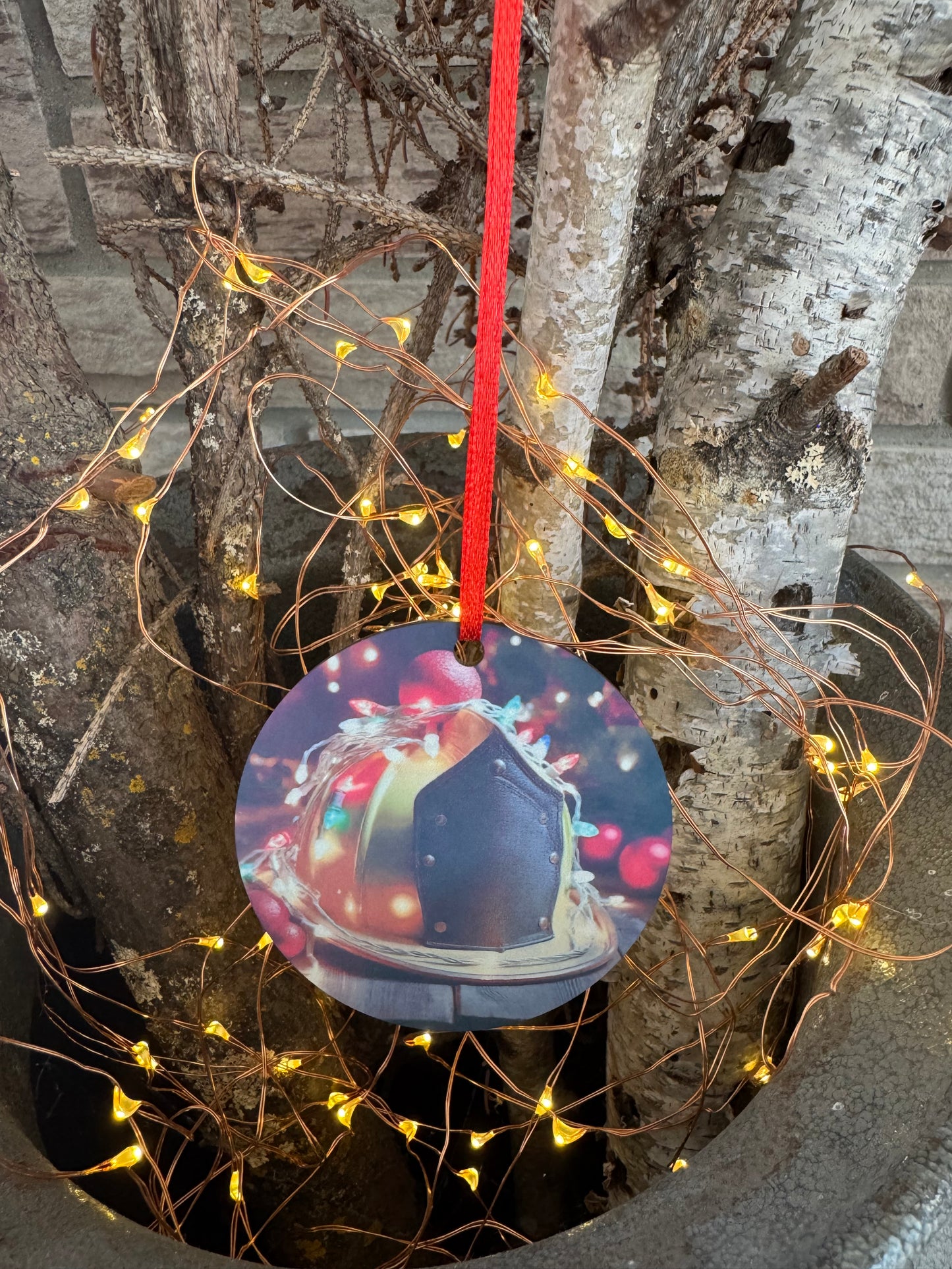 Firefighter Helmet Christmas Ornament β Holiday Hero Edition ππ