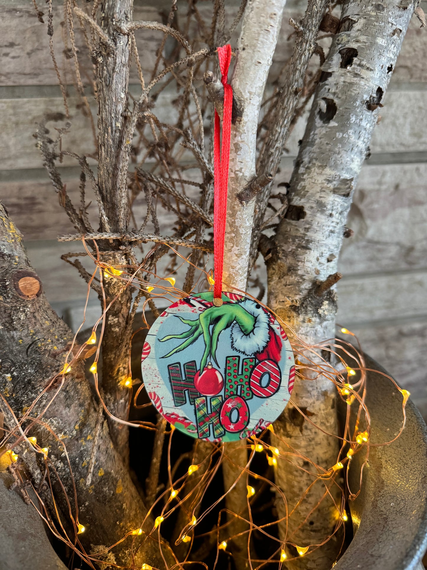 Grinchy โHo Ho Hoโ Christmas Ornament ๐๐