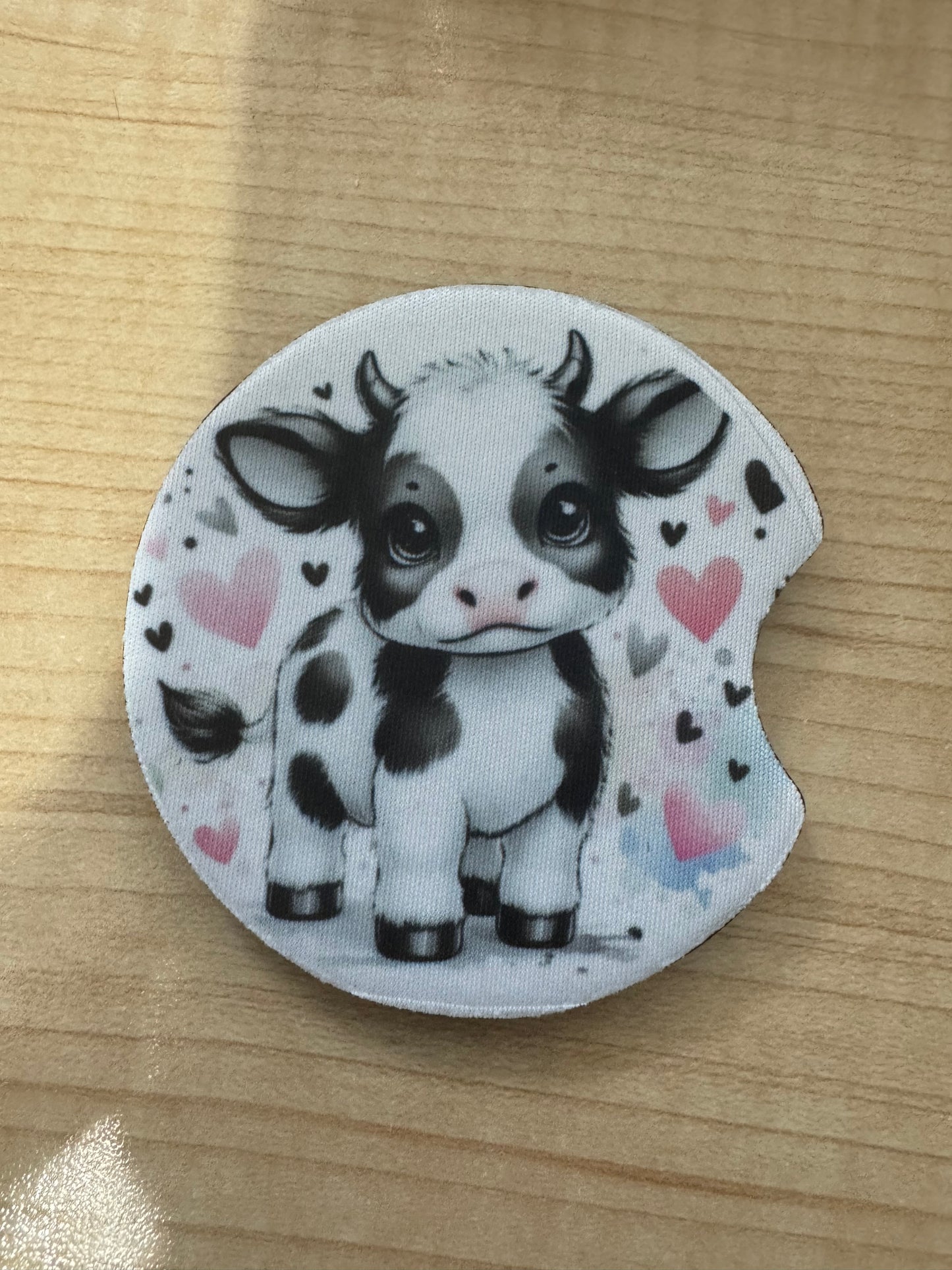 Sweet Baby Cow Car Coasters – Set of 2