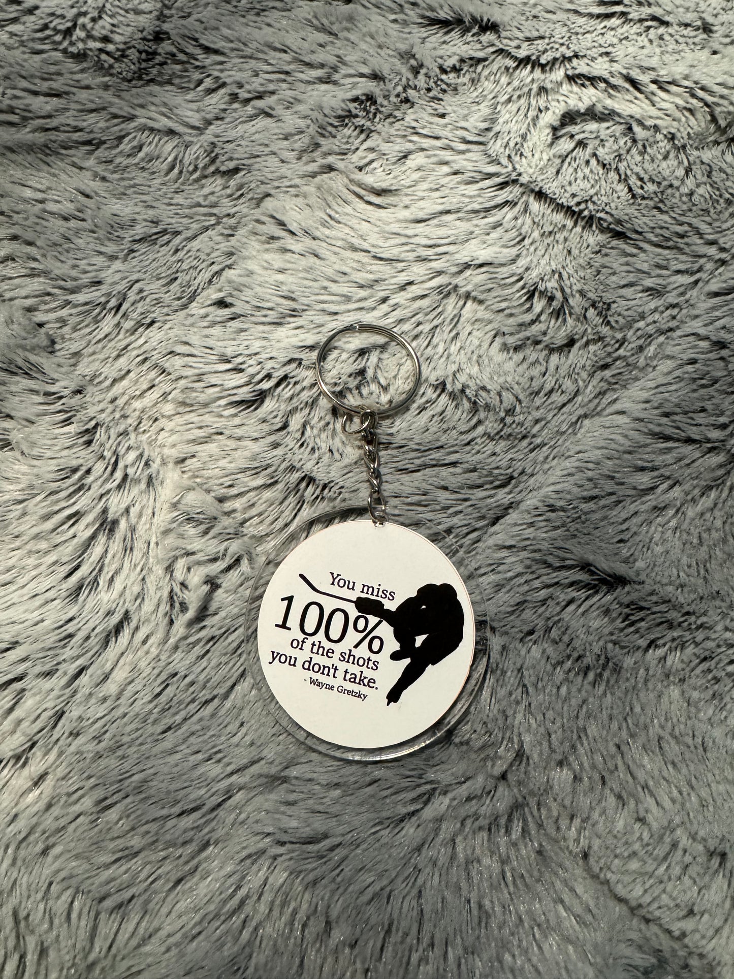 Hockey-Themed Round Acrylic Keychains