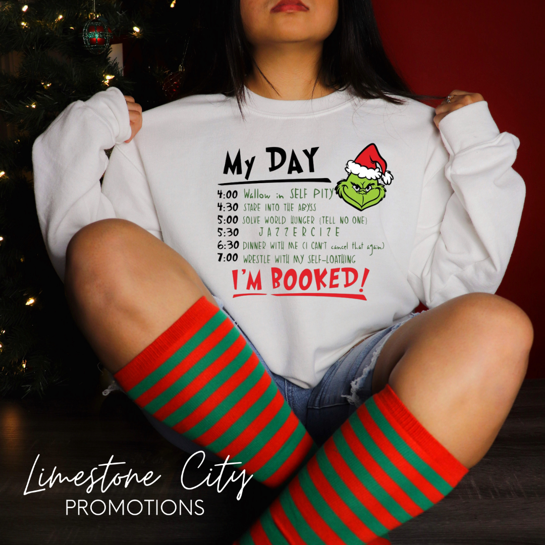 The Grinch "I'm Booked" Crewneck Sweater