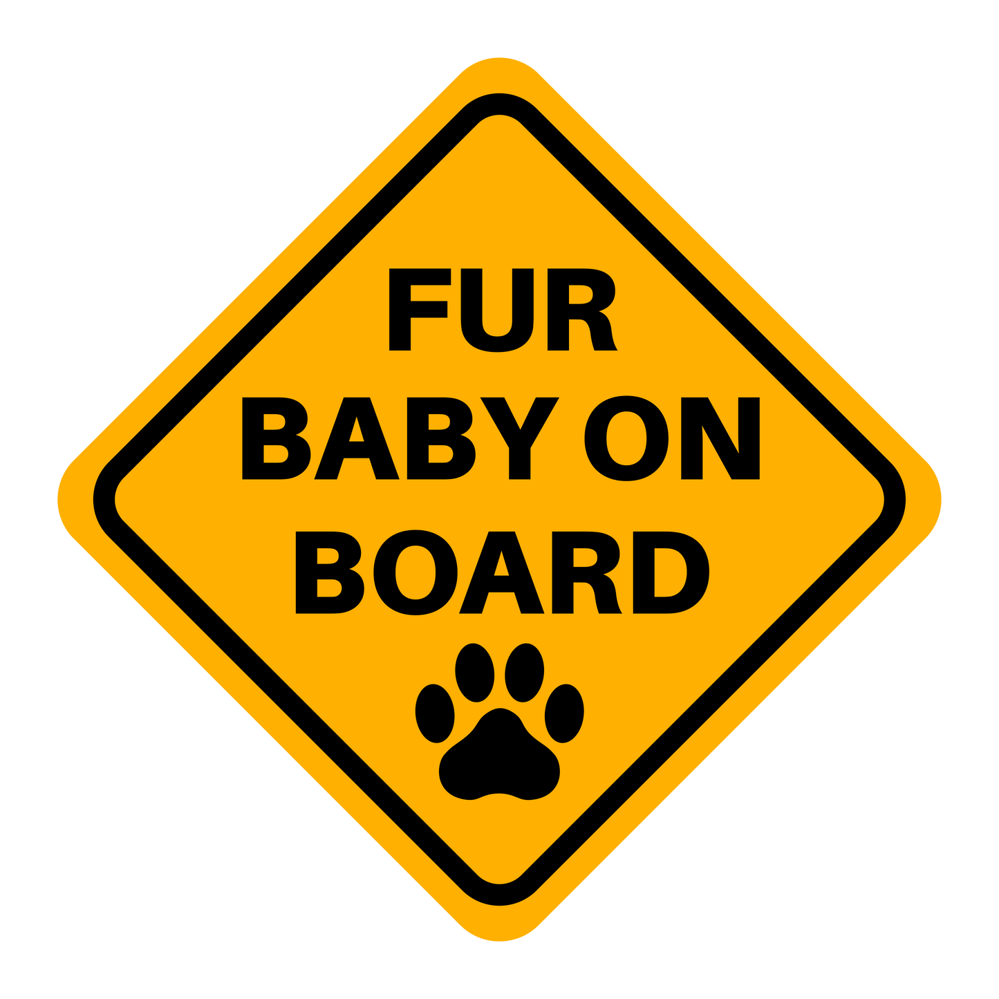 Fur Baby on Board Warning Car Decal