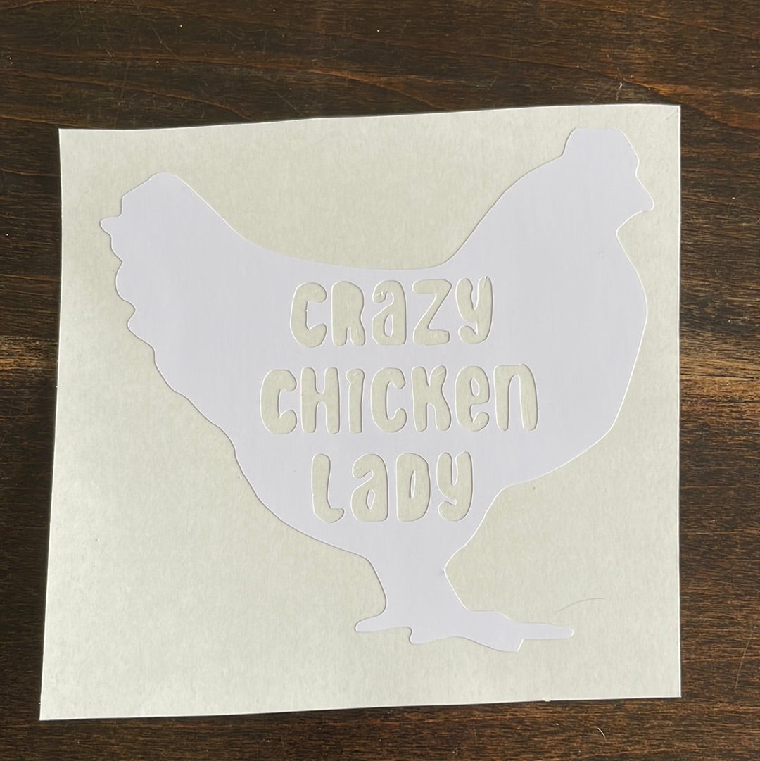 Crazy Chicken Lady Car Decal