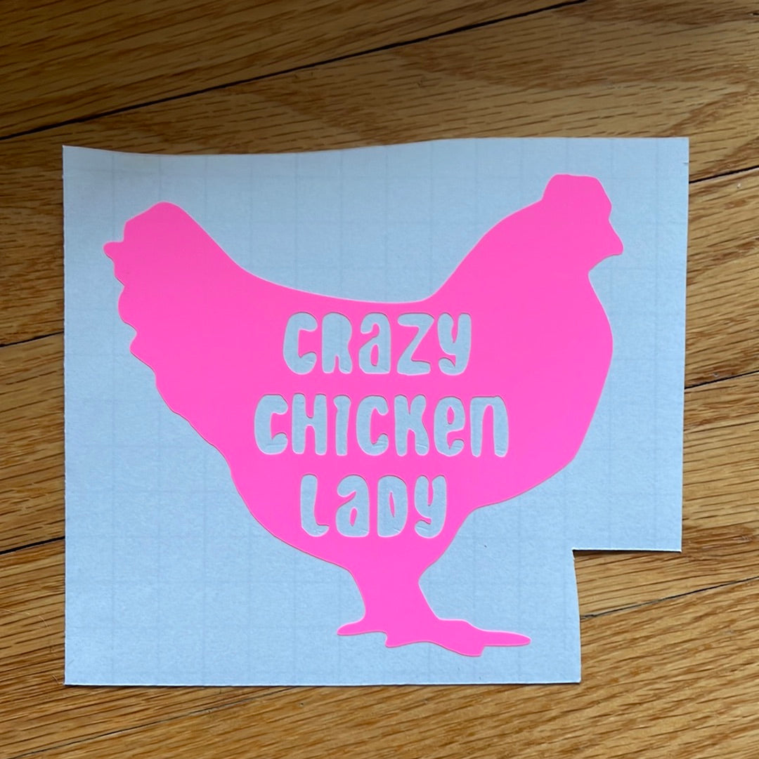 Crazy Chicken Lady Car Decal