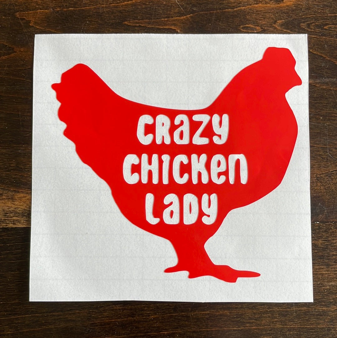 Crazy Chicken Lady Car Decal