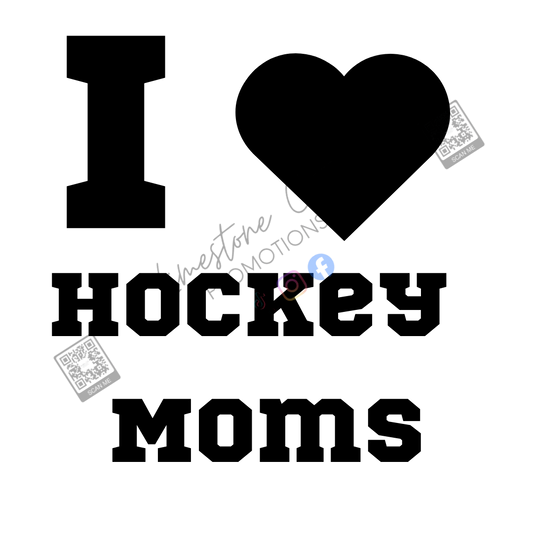 I Love Hockey Moms – Car Decal