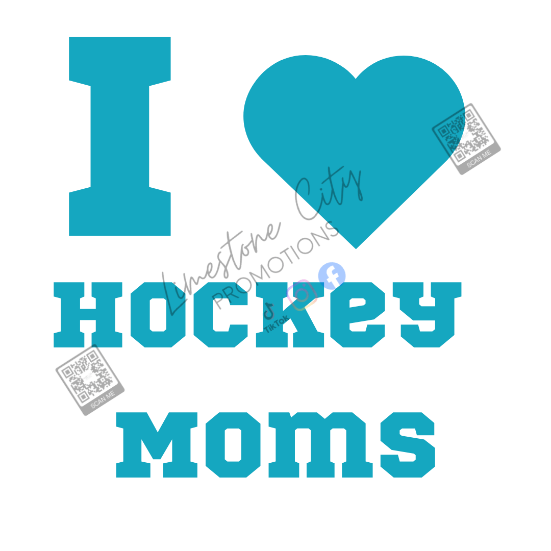 I Love Hockey Moms – Car Decal