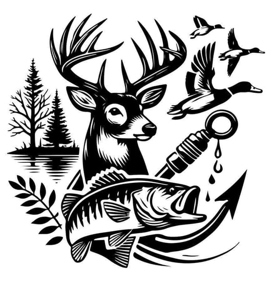 Outdoor Hunting & Fishing Scene – Design Only