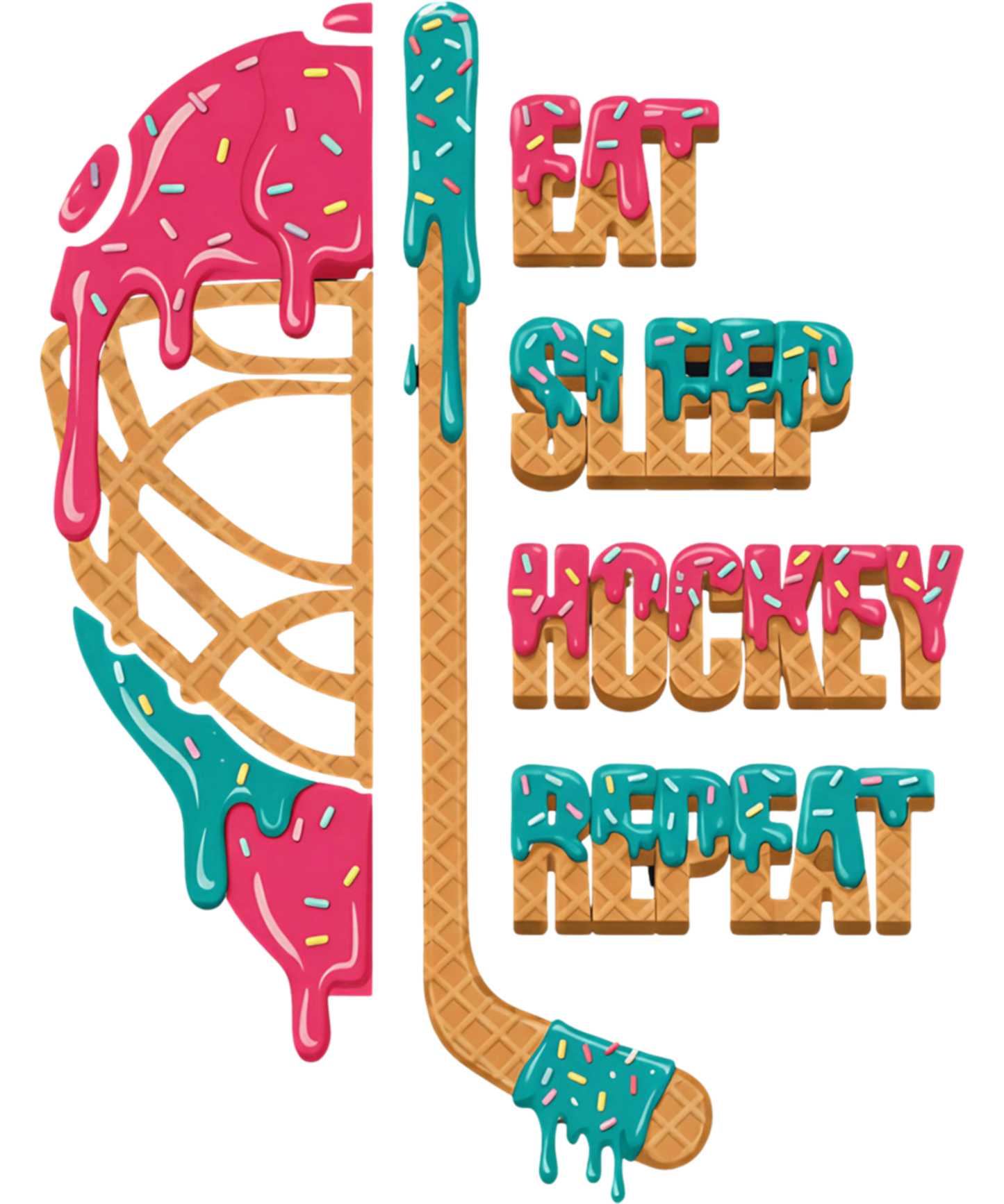 Eat Sleep Hockey Repeat – Drip Design – Design Only