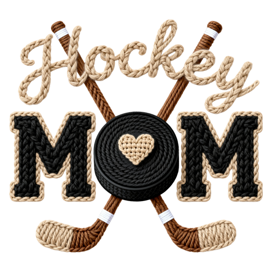 Hockey Mom Faux Yarn Design – T-Shirt Graphic 🏒🖤