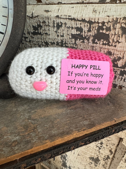 Crochet Happy Pill – If You’re Happy and You Know It, It’s Your Meds 💗