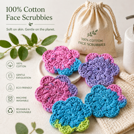 100% Cotton Face Scrubbies