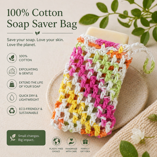 100% Cotton Soap Saver Bag – Eco-Friendly & Reusable