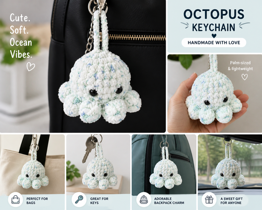Octopus Plush Keychain – Soft, Cute & Handmade