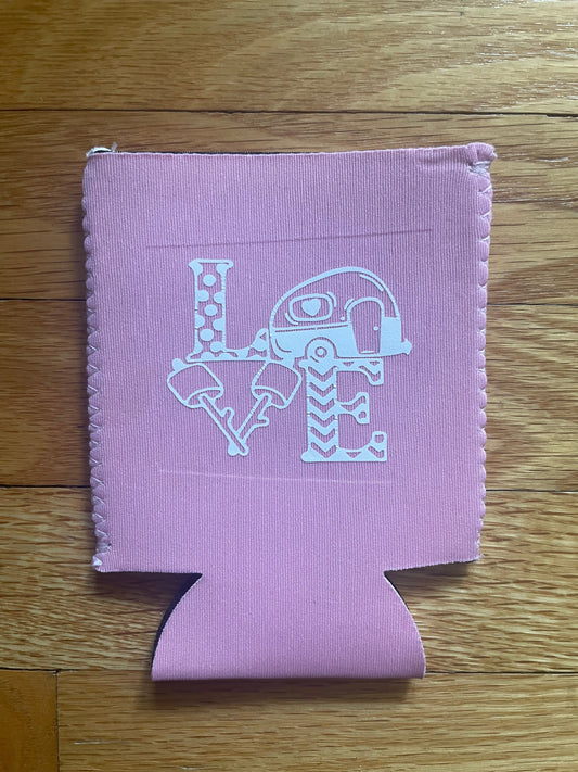 LOVE Camping Can Koozie – Adventure Drink Sleeve 🏕️🔥