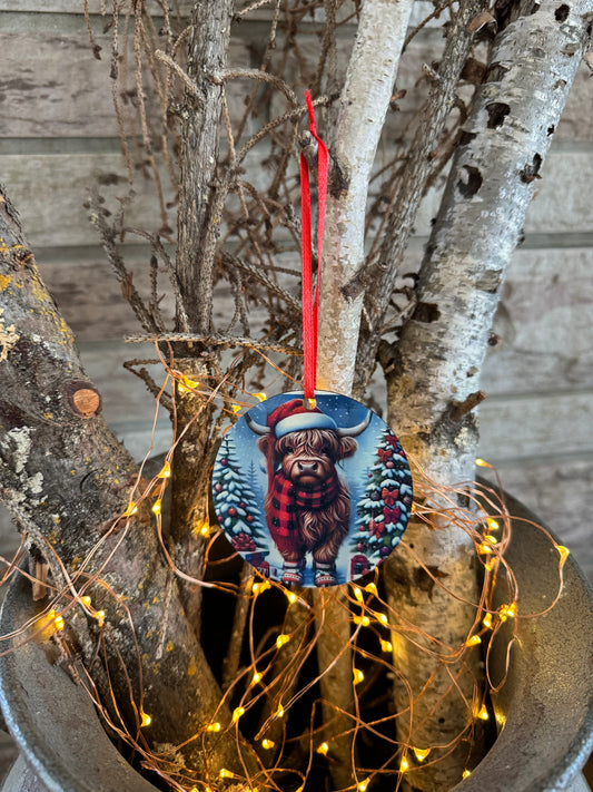 Highland Cow Christmas Ornament 🎄🐮