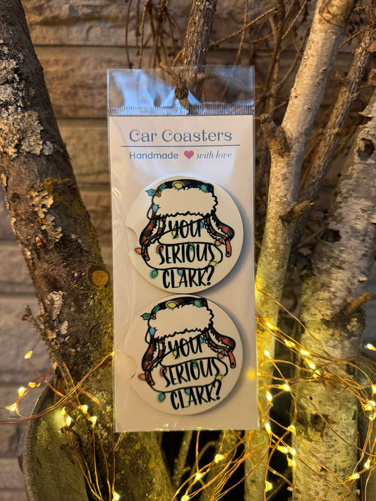 “You Serious, Clark?” Christmas Car Coasters – Set of 2