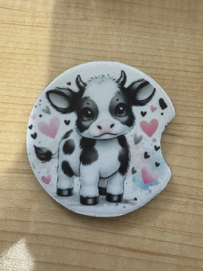 Sweet Baby Cow Car Coasters – Set of 2