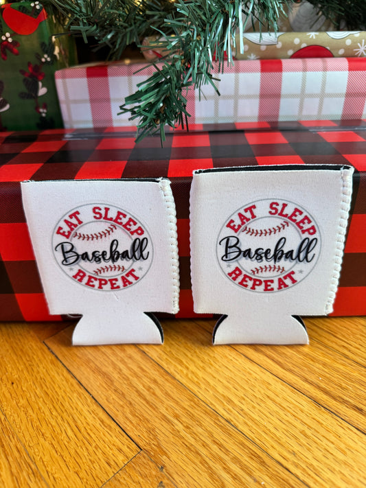 Eat. Sleep. Baseball. Repeat. ⚾🍻 Can Koozie