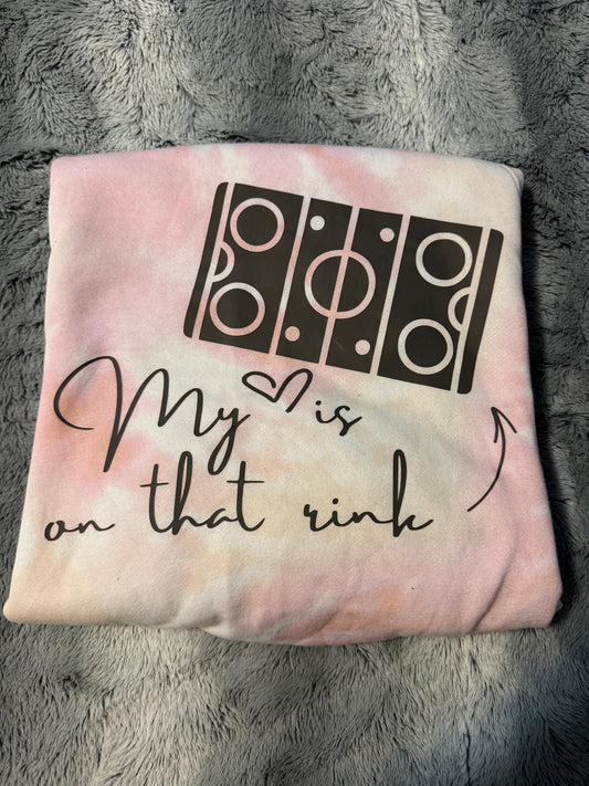 Crewneck Sweater – “My ♥ Is on That Rink”