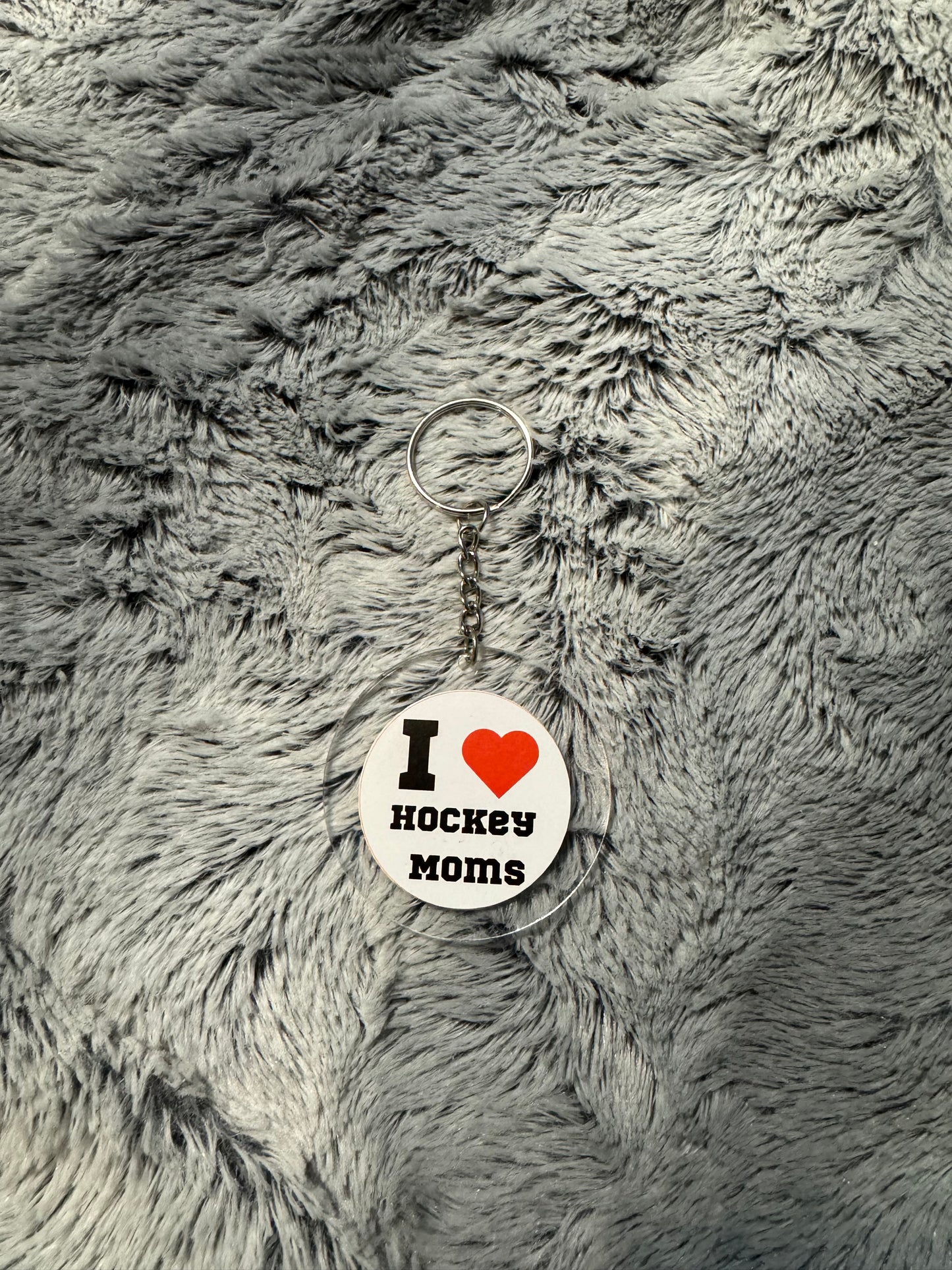 Hockey-Themed Round Acrylic Keychains