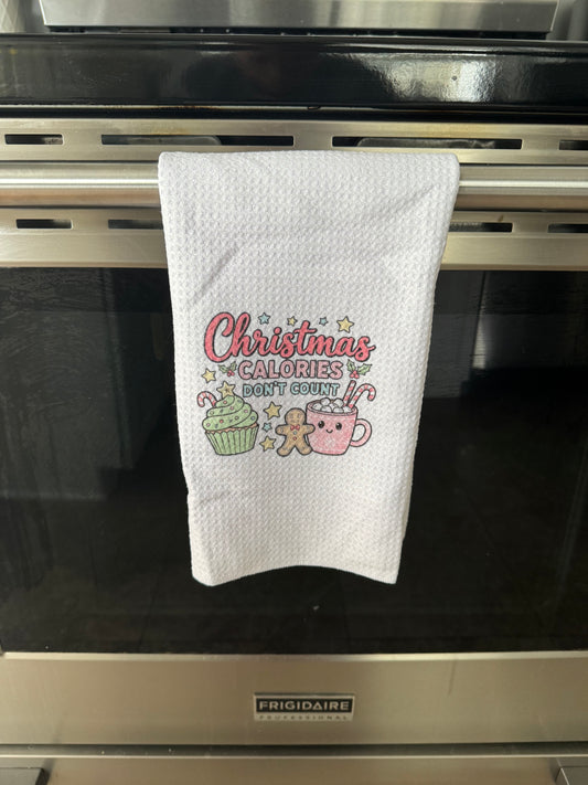“Christmas Calories Don’t Count” Hand Towel 🎄🍪