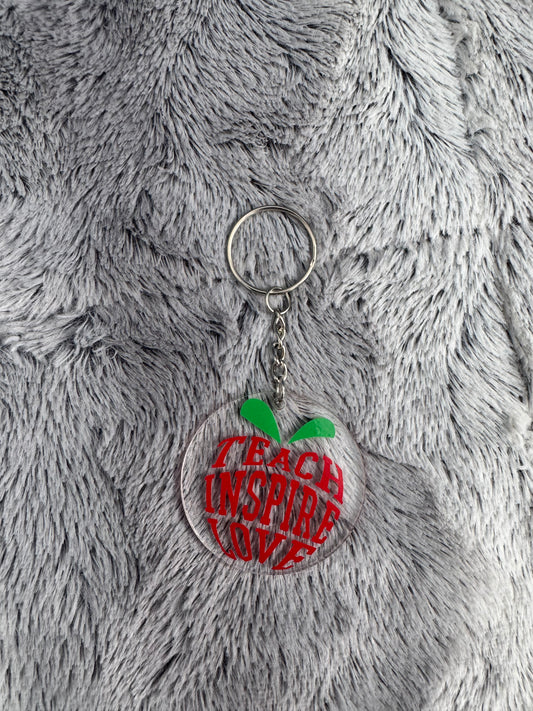 Teach Inspire Love Apple Keychain 🍎✨