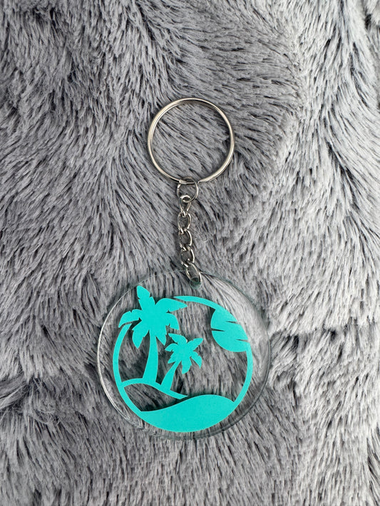 Tropical Palm Tree Acrylic Keychain 🌴✨
