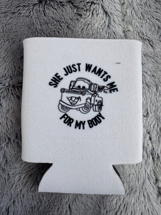 “She Just Wants Me for My Body” – Tow Mater Inspired Can Cooler
