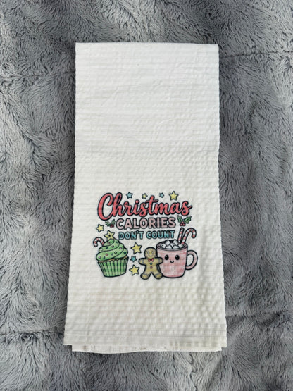 “Christmas Calories Don’t Count” Hand Towel 🎄🍪
