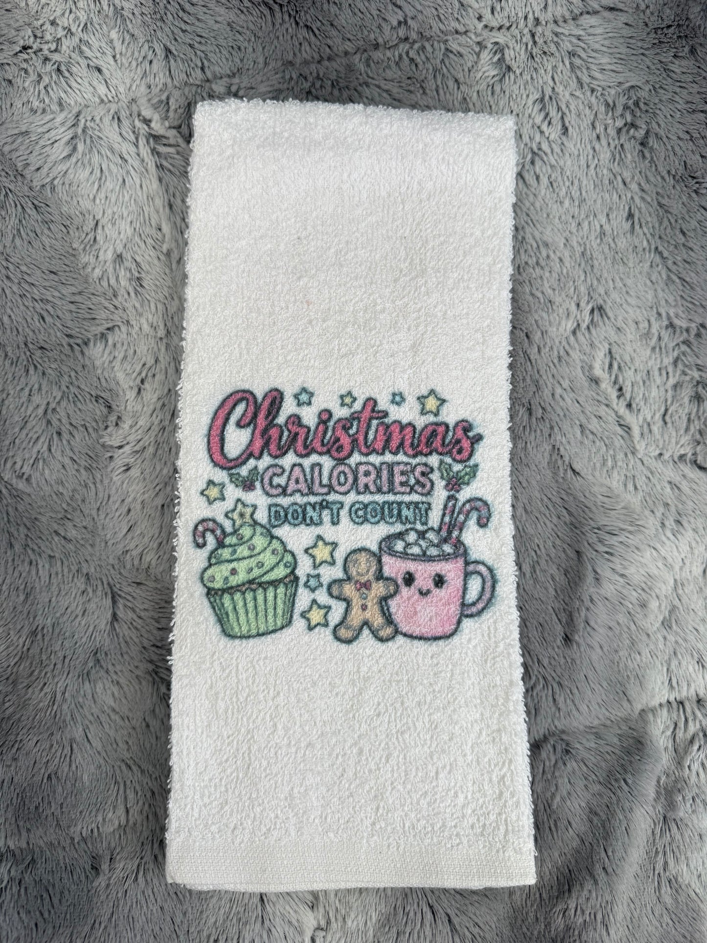“Christmas Calories Don’t Count” Hand Towel 🎄🍪