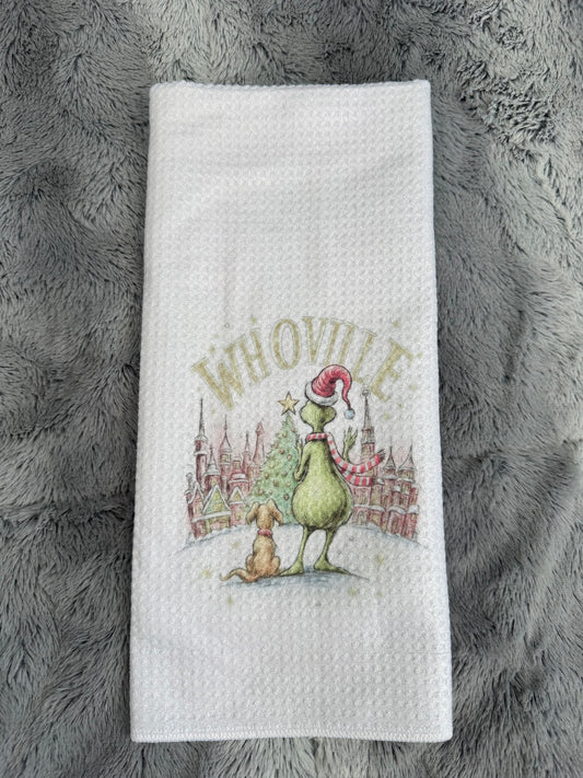 “Whimsical Holiday Town” Inspired Hand Towel 🎄✨
