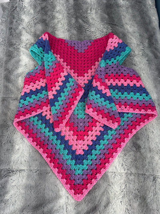 Crochet Triangle Shawl with Arm Holes 🧶✨