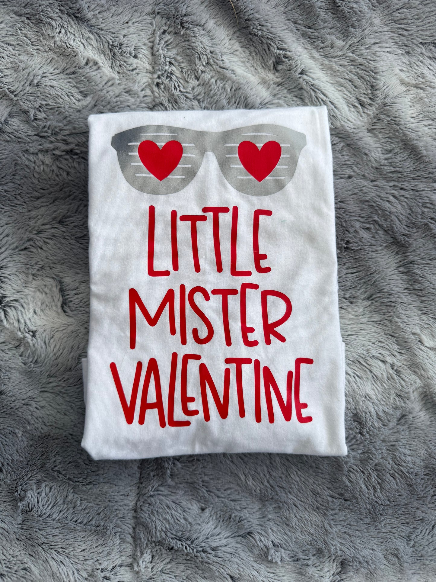 Kids Long Sleeve V-Neck Shirt – “Little Mister Valentine”