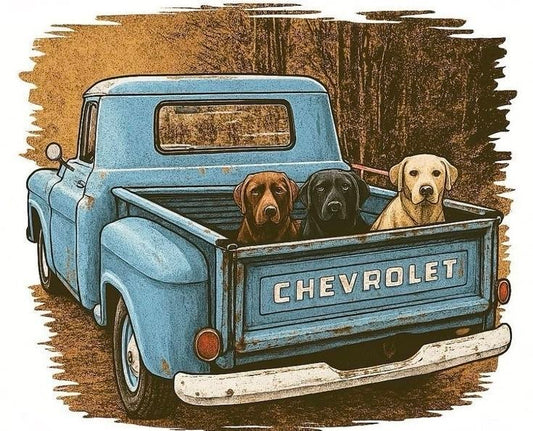 Vintage Chevy Truck & Labs – Design Only