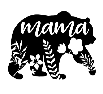 Mama Bear Floral Car Decal