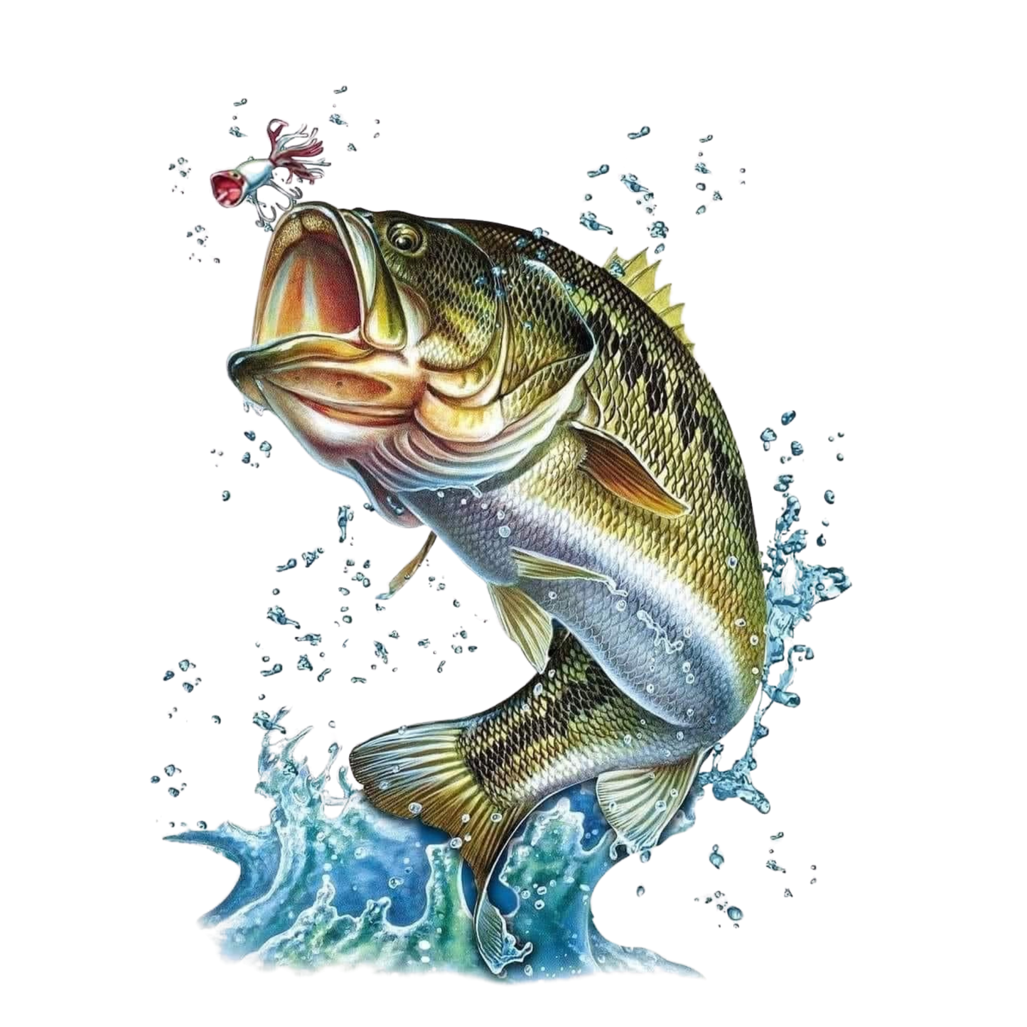 Jumping Bass Fishing Design – Design Only