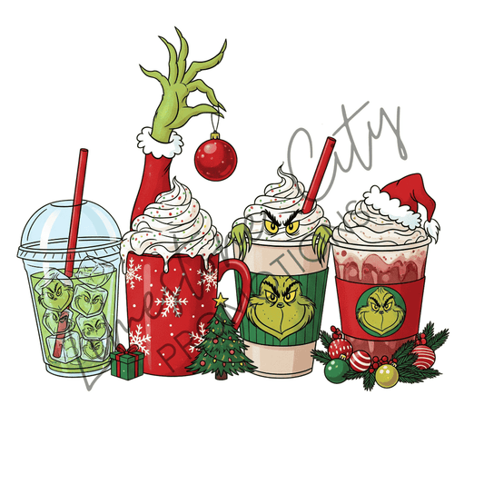 Grinch-Inspired Christmas Drink Collection – Shirt Design