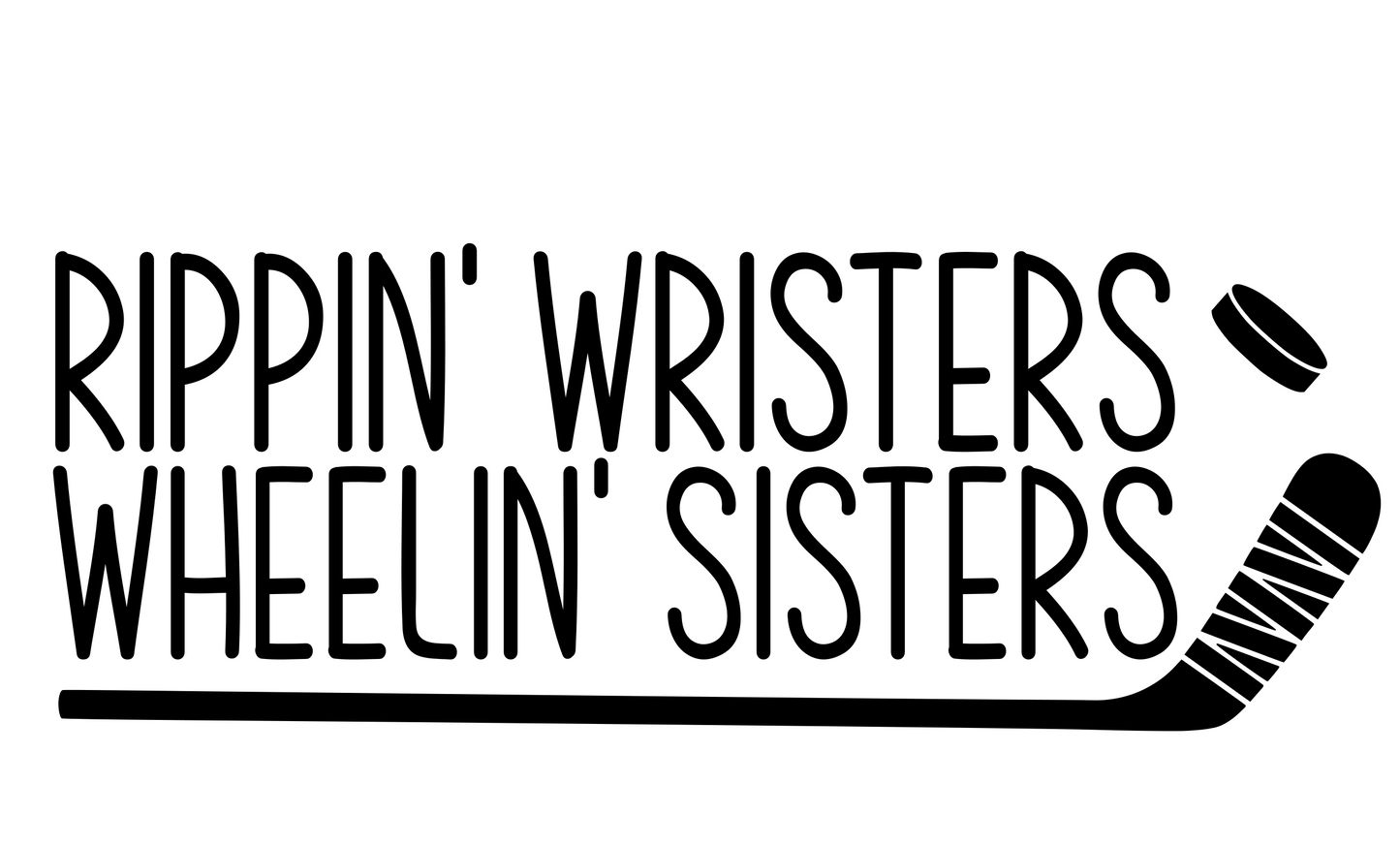 Rippin’ Wristers & Wheelin’ Sisters – Hockey Design – Design Only