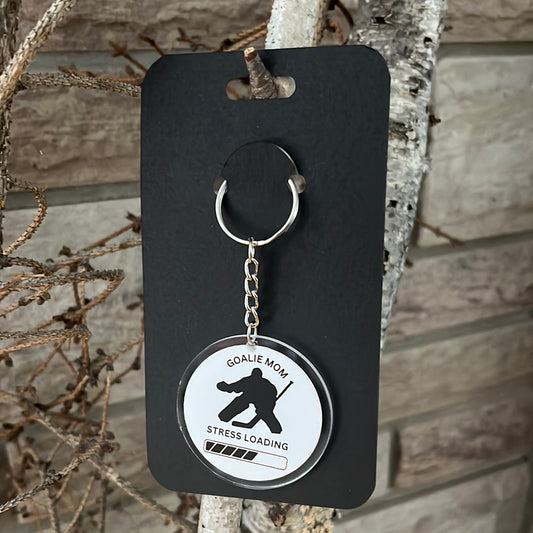 Goalie Mom Stress Loading Keychain